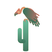 Gif animé vautour cactus